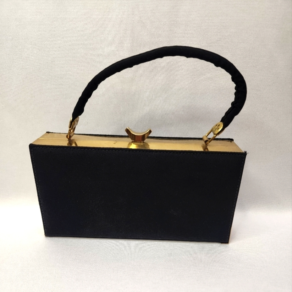 Vintage Nan Tribble Black Cloth Kiss Lock Bag - Picture 14 of 16